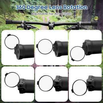 MoKo 2 Pcs 360° Rotatable Bike Mirrors - Safety First