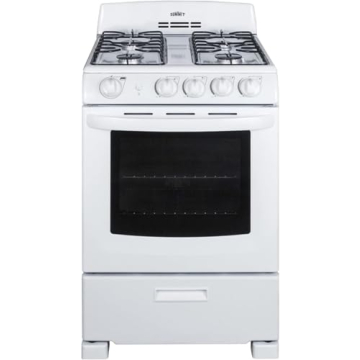 Summit 24" Gas Range, 2.9 cu. ft. Oven, 4 Burners, White - RG244WS