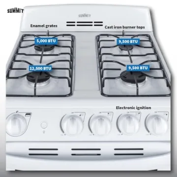 Compact Summit 24" Gas Range with 4 Burners and Oven