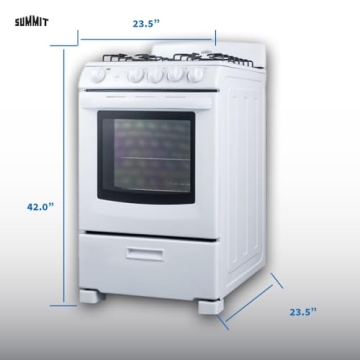 Compact Summit 24" Gas Range with 4 Burners and Oven