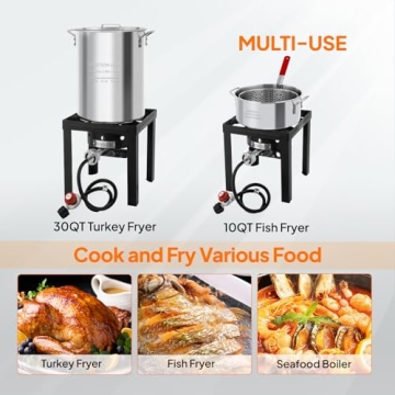 ROVSUN Turkey Fryer & Fish Fryer Kit with 55,000BTU