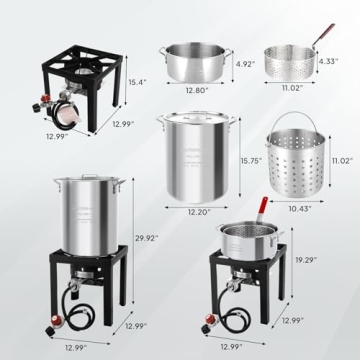 ROVSUN Turkey Fryer & Fish Fryer Kit with 55,000BTU