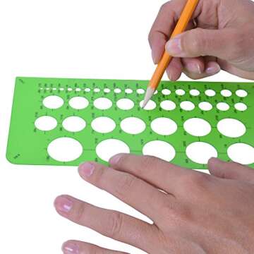 Westcott T-800 Small Circles Template, Plastic Geometric Shapes Template Tool for Drawing and Drafting