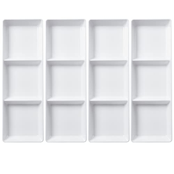Elegant US Acrylic Divided Serving Trays - Set of 4