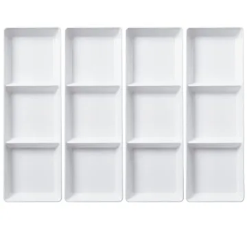 Elegant US Acrylic Divided Serving Trays - Set of 4