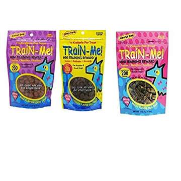 Crazy Dog MINI Train-Me! Training Reward Dog Treats 3 Flavor Variety Bundle: (1) Bacon Flavor, (1) C...