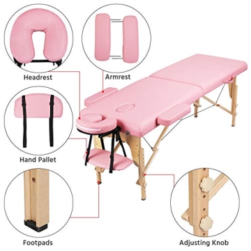 Yaheetech Adjustable Massage Table for Professionals