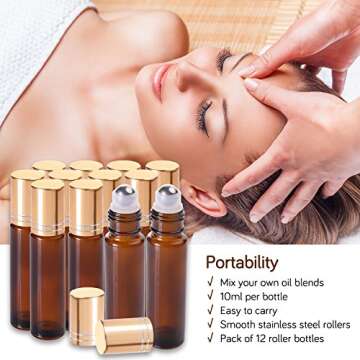 PrettyCare Essential Oil Roller Bottles for Easy Application