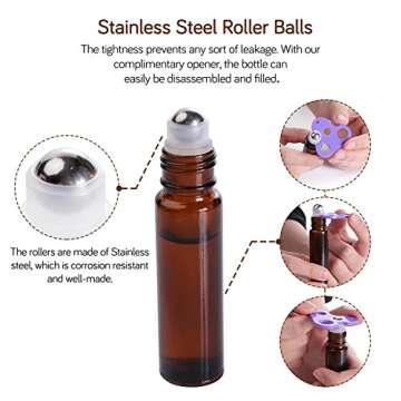 PrettyCare Essential Oil Roller Bottles for Easy Application