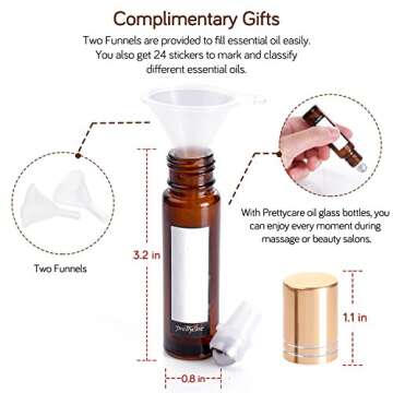 PrettyCare Essential Oil Roller Bottles for Easy Application