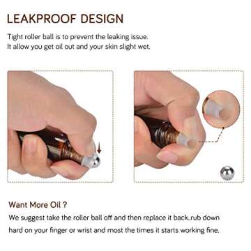 PrettyCare Essential Oil Roller Bottles for Easy Application