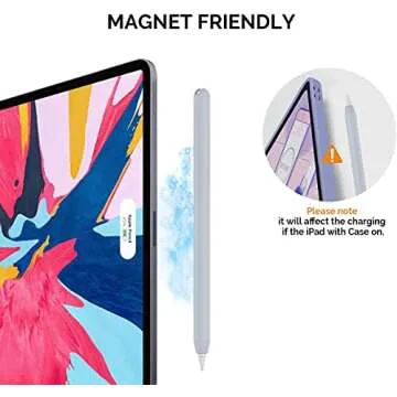 AhaStyle Silicone Case for Apple Pencil 2nd Generation & Apple Pencil Pro (2024) Sleeve Skin Ultra Thin Apple Pencil Protective Cover Compatible with Magnetic Charging and Double Tap (Blue, Pink)
