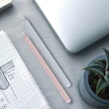 AhaStyle Silicone Case for Apple Pencil 2nd Generation & Apple Pencil Pro (2024) Sleeve Skin Ultra Thin Apple Pencil Protective Cover Compatible with Magnetic Charging and Double Tap (Blue, Pink)