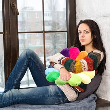 Zuoshini Flower Plush Pillow - Soft Colorful Cushion for Decor