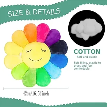 Zuoshini Flower Plush Pillow - Soft Colorful Cushion for Decor