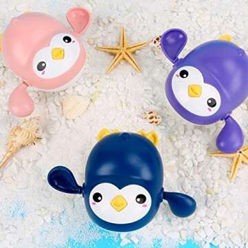 Baby Bath Toys, Wind up Swimming Toys for Toddlers, Floating Water Bathtub Shower Toys, Bathroom Poo...