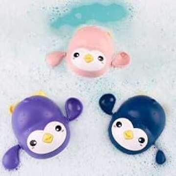 Baby Bath Toys, Wind up Swimming Toys for Toddlers, Floating Water Bathtub Shower Toys, Bathroom Pool Play Sets Fun Bathtime Gift for Kids Infants Boys Girls