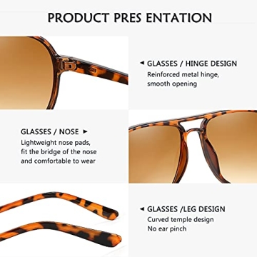 YuJian Retro Aviator Sunglasses UV400 Protection Unisex