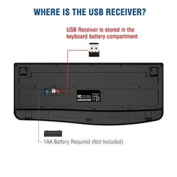EDJO Wireless Keyboard Full Size Ergonomic for PC and Mac
