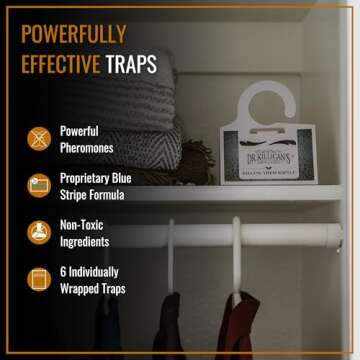 Dr. Killigan's Premium Double Potent Clothing Moth Traps with Pheromones Prime | Organic Clothes Mot...