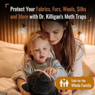 Dr. Killigan's Premium Double Potent Clothing Moth Traps with Pheromones Prime | Organic Clothes Moth Trap with Lure for Closets & Carpet | Case Making Moth Treatment & Prevention (6 Pack, White)