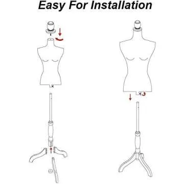 Female Dress Form Mannequin Torso Body with Adjustable Tripod Stand Dress Jewelry Display (Beige)