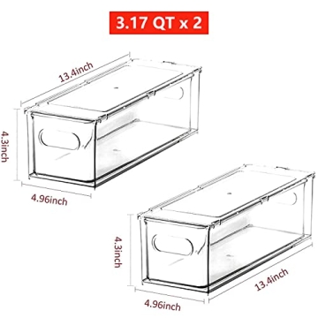 Taiuloo Stackable Refrigerator Organizer Bins with Drawers