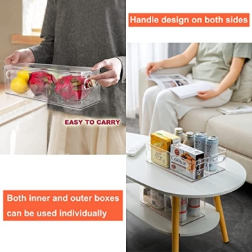 Taiuloo Stackable Refrigerator Organizer Bins with Drawers