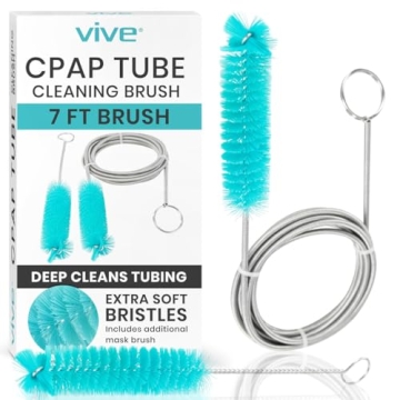 Vive CPAP Tube Cleaning Brush - Stainless Steel Cleaner for Mask and Pipe - Wire Bristle Solution - ...