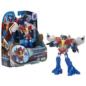 Transformers Toys EarthSpark Warrior Class Starscream Action Figure, 5-Inch, Robot Toys for Kids Ages 6 and Up