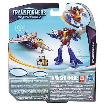 Transformers Toys EarthSpark Warrior Class Starscream Action Figure, 5-Inch, Robot Toys for Kids Ages 6 and Up