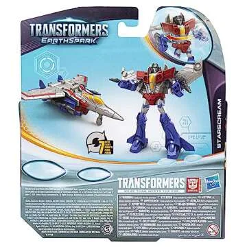Transformers Toys EarthSpark Warrior Class Starscream Action Figure, 5-Inch, Robot Toys for Kids Ages 6 and Up