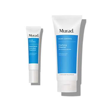 Murad Breakout Clearing Value Set - 2-Piece Full-Size Set $57 Value - Clarifying Cleanser & Rapid Relief Acne Spot Treatment