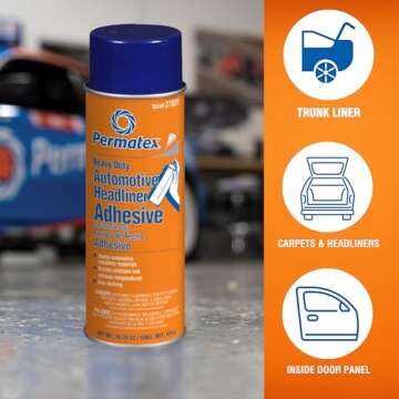 Permatex 27828-6PK Body Shop Heavy Duty Headliner and Carpet Adhesive, 16.75 oz Aerosol Can (Pack of 6)
