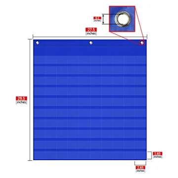Godery Hundred Number Wall Chart, Numbers 1-120 Board Pocket Chart for Classroom Counting and Organizer, 120 Pockets