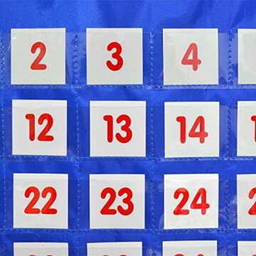 Godery Hundred Number Wall Chart, Numbers 1-120 Board Pocket Chart for Classroom Counting and Organizer, 120 Pockets