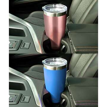 SUNWILL 20oz Tumbler with Lid (Rose Gold 2 pack), Stainless Steel Vacuum Insulated Double Wall Travel Tumbler, Durable Insulated Coffee Mug, Thermal Cup with Splash Proof Sliding Lid