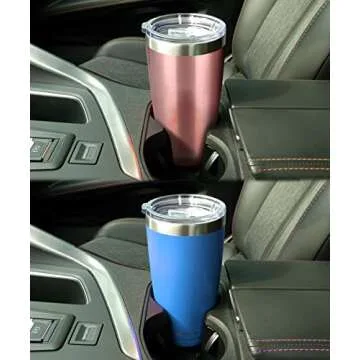 SUNWILL 20oz Tumbler with Lid (Rose Gold 2 pack), Stainless Steel Vacuum Insulated Double Wall Travel Tumbler, Durable Insulated Coffee Mug, Thermal Cup with Splash Proof Sliding Lid