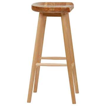 Rivet Modern Kitchen Barstool in Natural Birch Finish