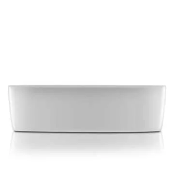 Rectangular Ceramic Bathroom Vessel Sink, 19" Above Counter Vanity Porcelain Countertop Sink Art Basin, White 18.7"L x 14.37"W x 5.12"H
