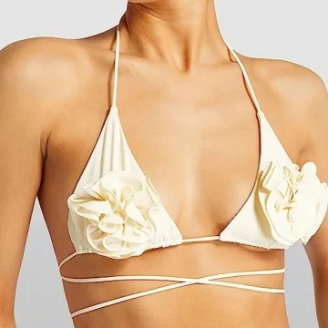 Floral Appliques Sexy Bikini Summer Tankini Beachwear