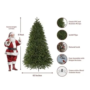 KING OF CHRISTMAS 9 FT Artificial Christmas Tree Unlit