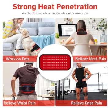 Red Light Therapy Belt, Infrared Light Therapy for Body, Wearable Wrap with Timer for Back Shoulder Waist Muscle Pain Relief, Improve Joint Inflammation, Red Light Therapy for Body