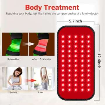 Red Light Therapy Belt, Infrared Light Therapy for Body, Wearable Wrap with Timer for Back Shoulder Waist Muscle Pain Relief, Improve Joint Inflammation, Red Light Therapy for Body