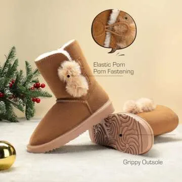 DREAM PAIRS Girls Boots - Cozy Winter Footwear for Kids