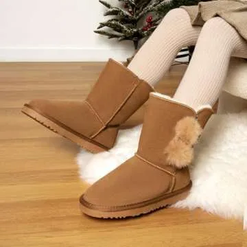 DREAM PAIRS Girls Boots - Cozy Winter Footwear for Kids
