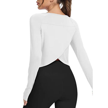 Bestisun Split Back Long Sleeve Workout Shirt