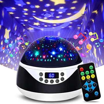 MOKOQI Night Light with Music & Timer, Star Light Projector - Sound Machine for Baby Sleeping, Birth...