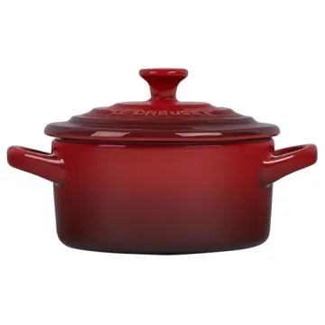 Le Creuset Mini Round Cocotte 8 oz in Cerise for Stylish Cooking
