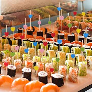 Heart-Shaped Cocktail Picks - 300 Pcs for Parties and Events